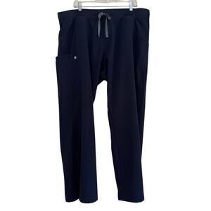 Figs Kade Cargo Scrub Pants Womens Size XXL/P Navy Pockets Straight Leg Medical